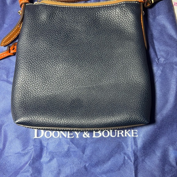 Dooney & Bourke Midnight Blue Letter Carrier Leather Crossbody Bag with Dust Bag - Picture 3 of 6